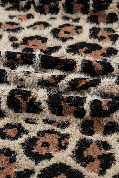 Leopard Open-Front Cardigan