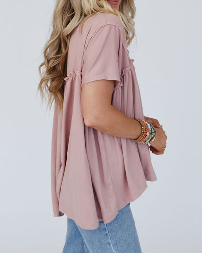 Frilled Short Sleeve Babydoll Tee