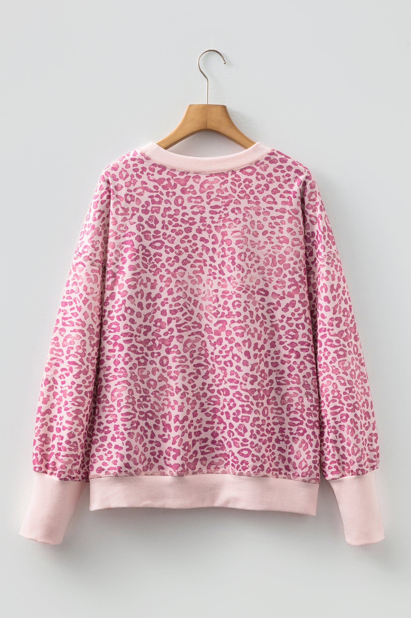 Leopard Patchwork Crew Neck Sweatshirt