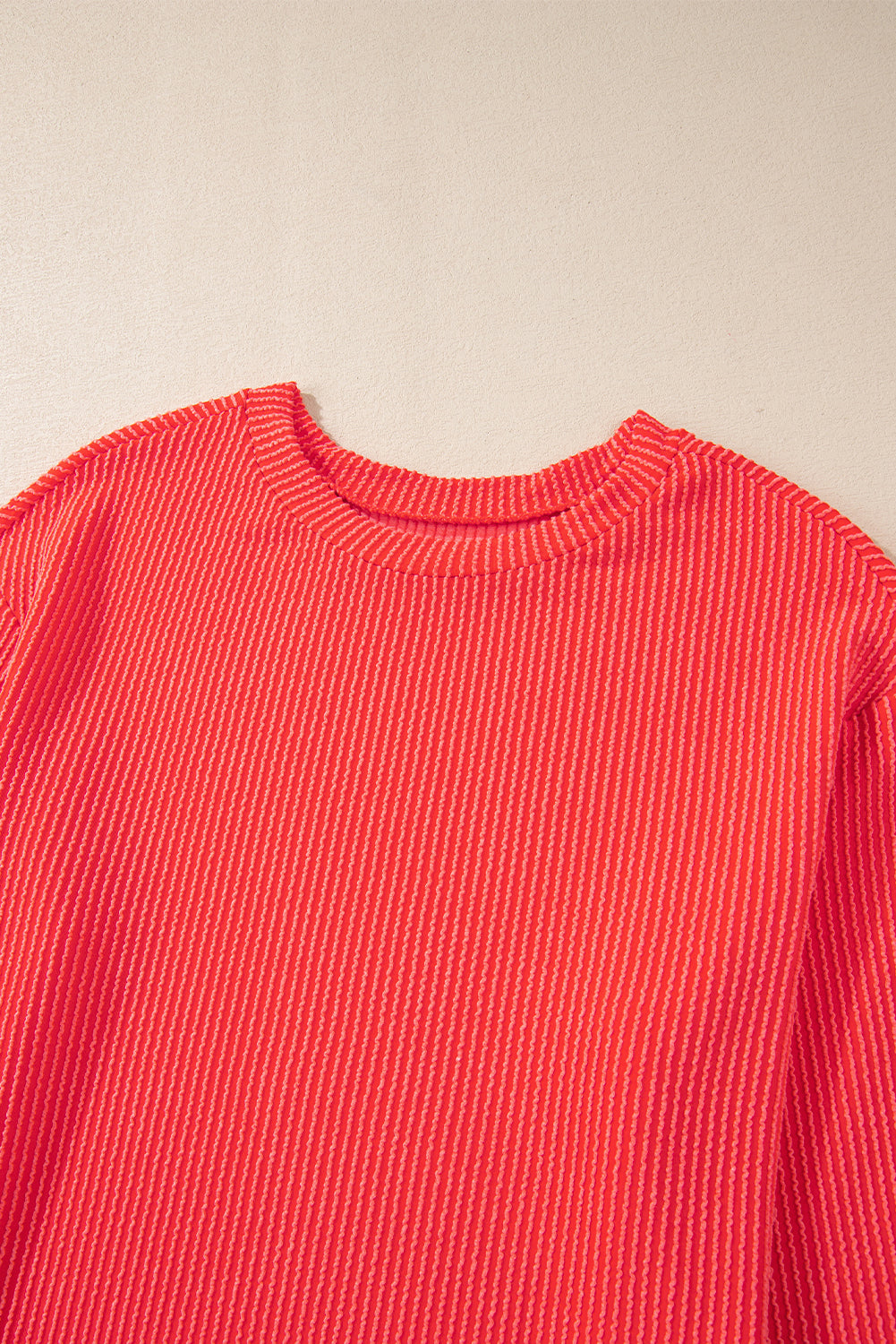 Corded Knit Long Sleeve Top and Shorts Set