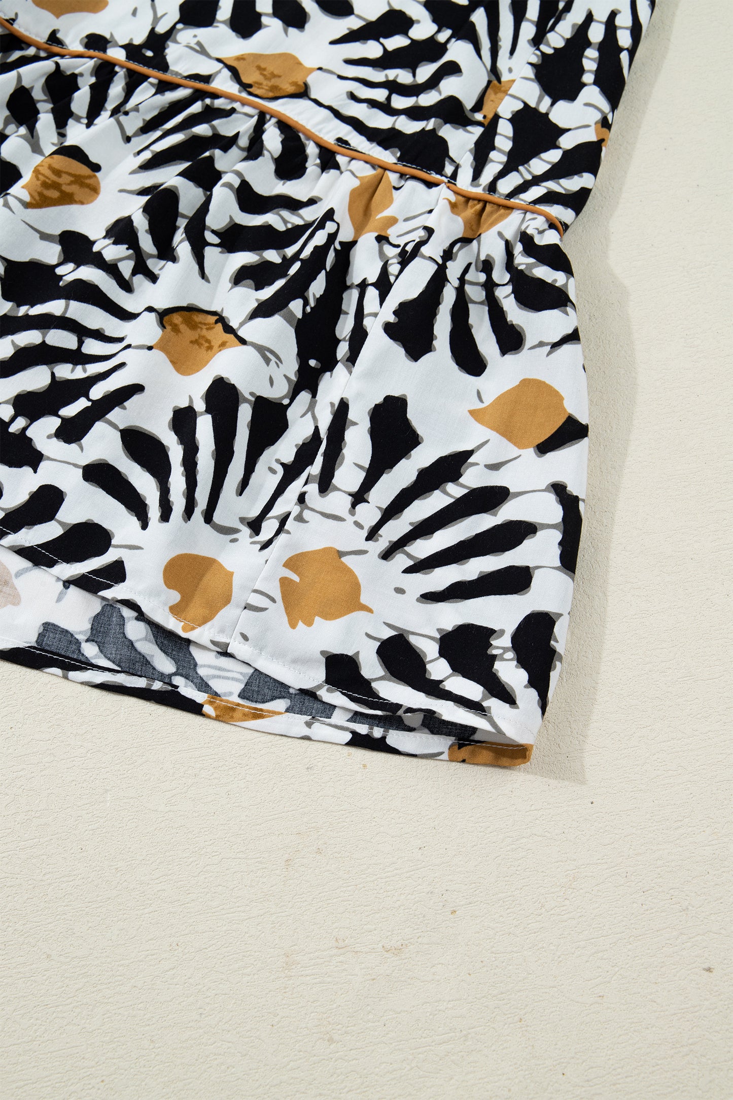 Abstract Floral V-Neck Long Sleeve Maxi Dress