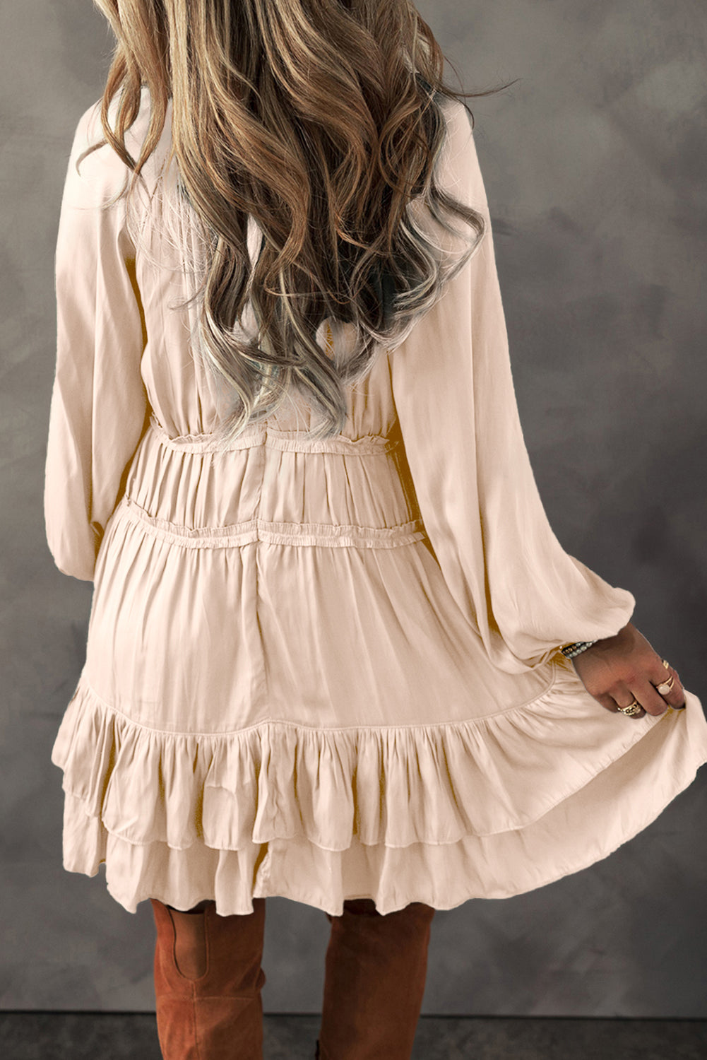 Ruffle Puff Sleeve Mini Dress