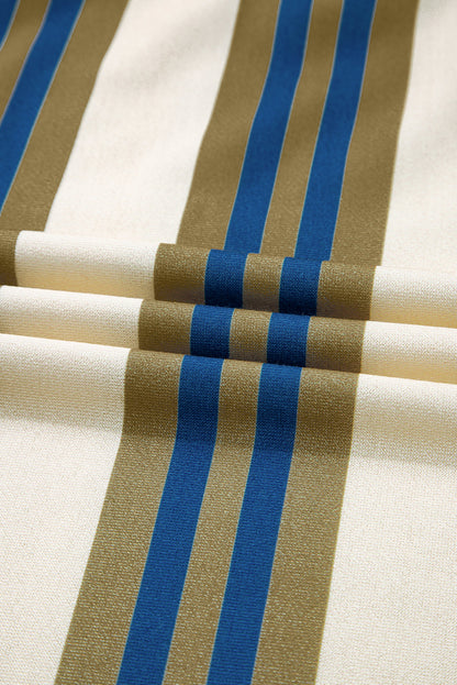 Stripe Crewneck Drop Shoulder Sweatshirt