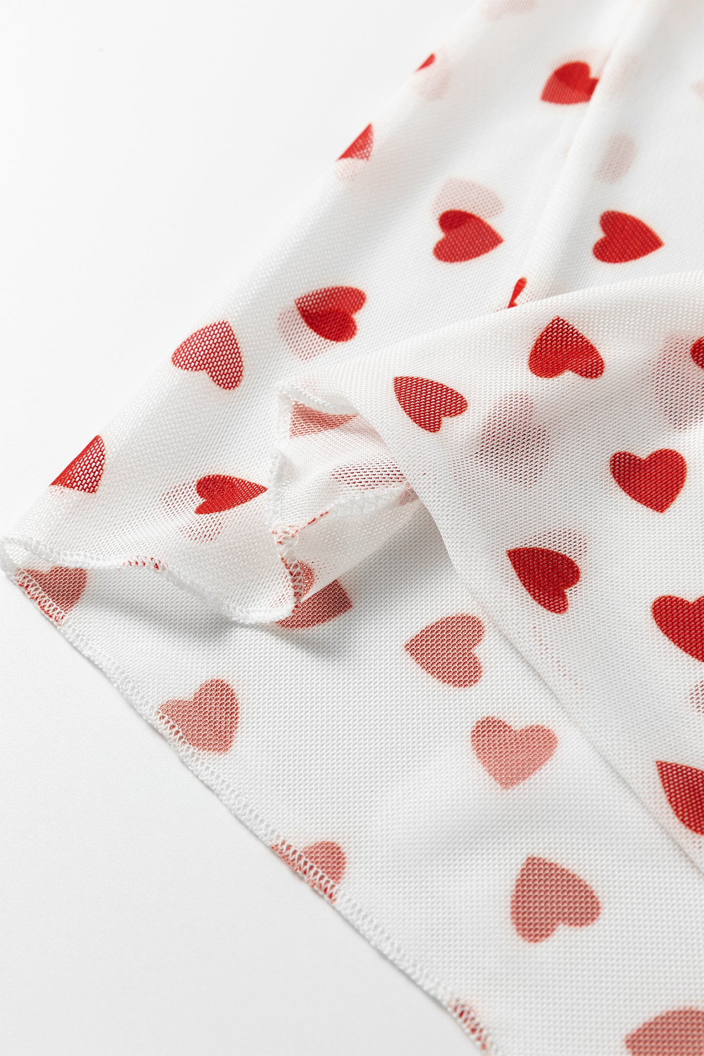 Valentine Heart Mesh Short Sleeve Top