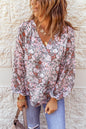 Floral Puff Sleeve V-Neck Top