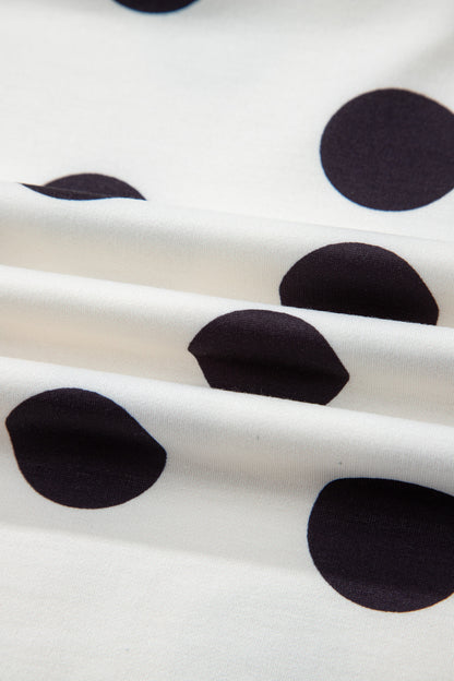 Polka Dot Pullover and Drawstring Shorts Set