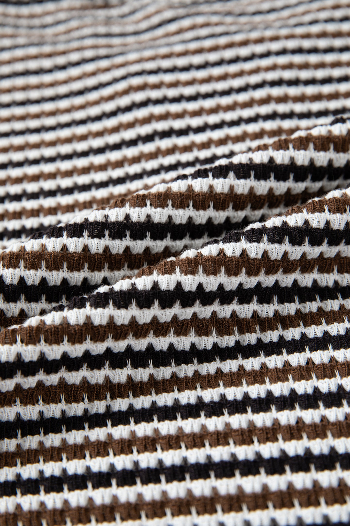 Stripe Textured Knit Long Sleeve T-Shirt