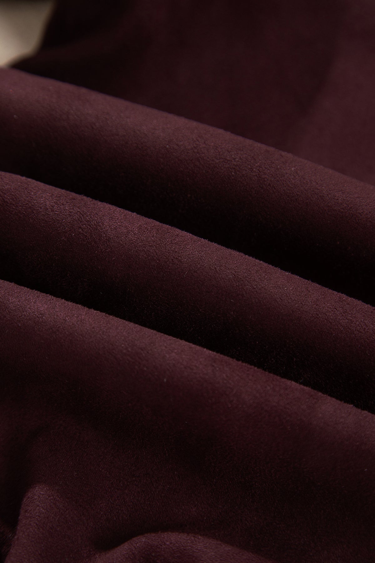 Solid Faux Suede Zip-Up Collared Jacket