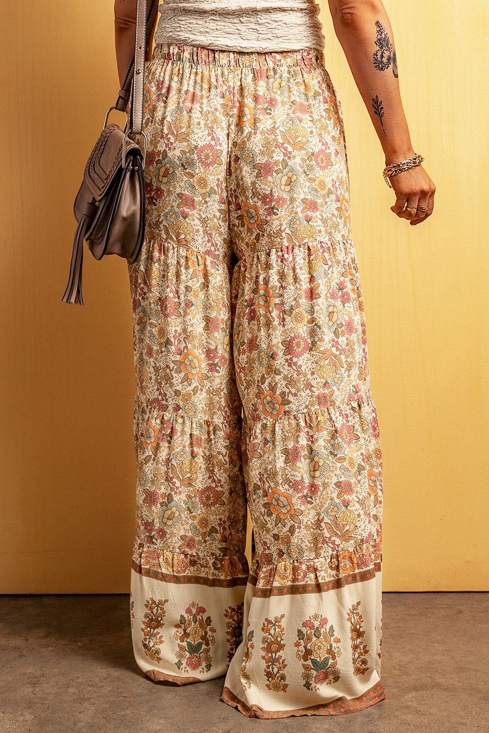 Floral Tiered Wide Leg Pants