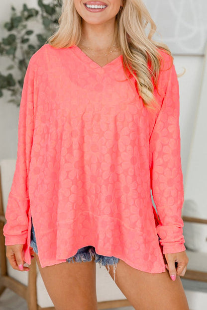 Floral V-Neck Long Sleeve Top