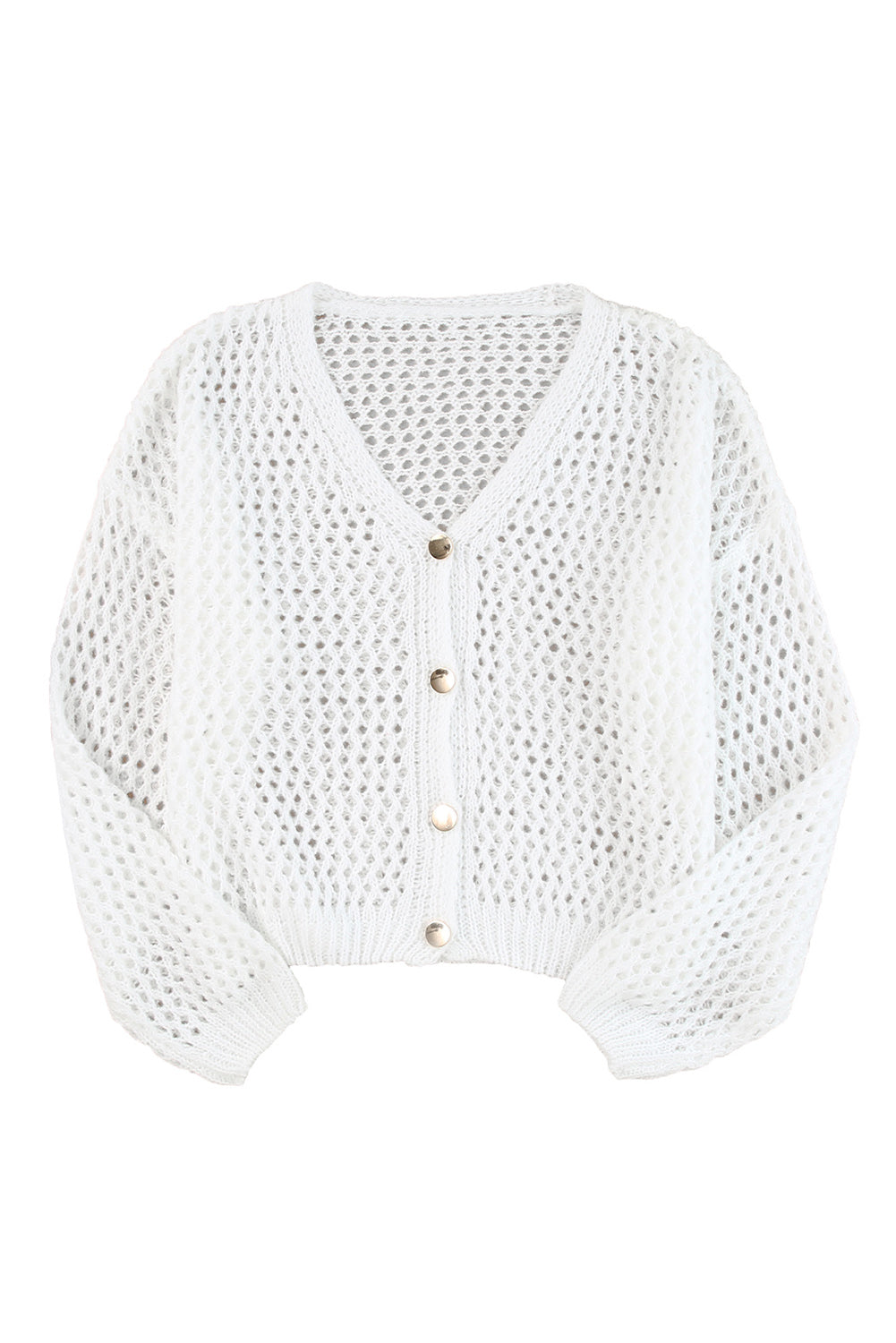 Hollowed Knit Buttoned Cardigan