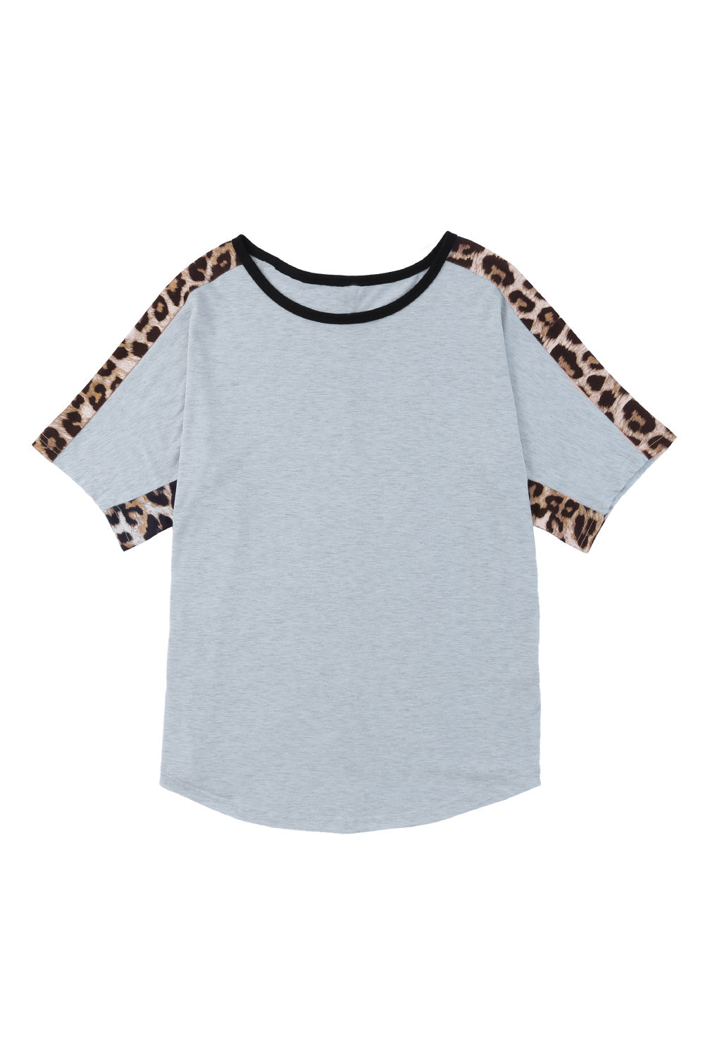 Leopard Colorblock Round Neck T-Shirt