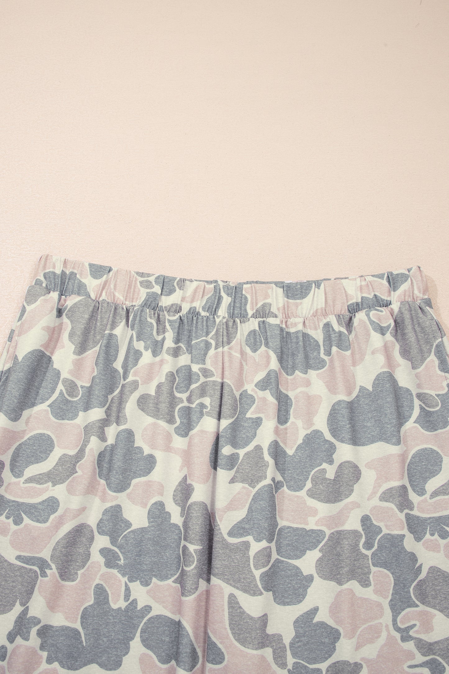 Plus Size Camo Top & Wide Leg Pants Set
