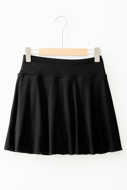 Solid High Waist Pocketed Skort