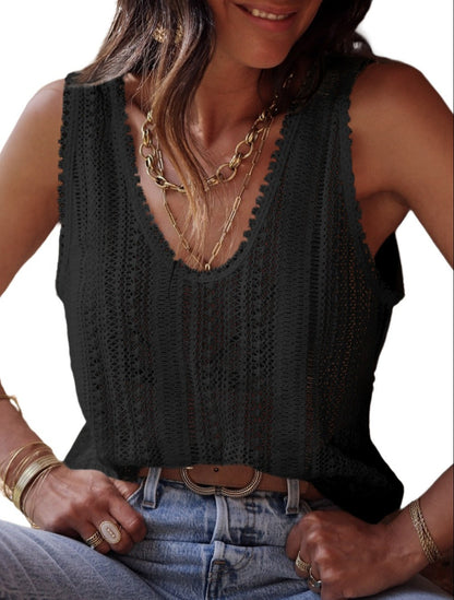 Patterned Crochet Lace Tank