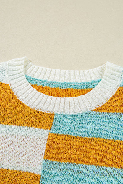 Stripe Colorblock Long Sleeve Sweater