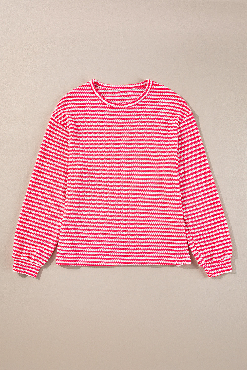 Stripe Round Neck Long Sleeve Top