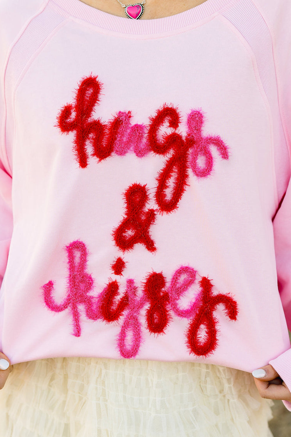 Hugs & Kisses Embroidered Sweatshirt