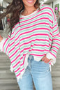 Stripe Chest Pocket Oversized Sweater