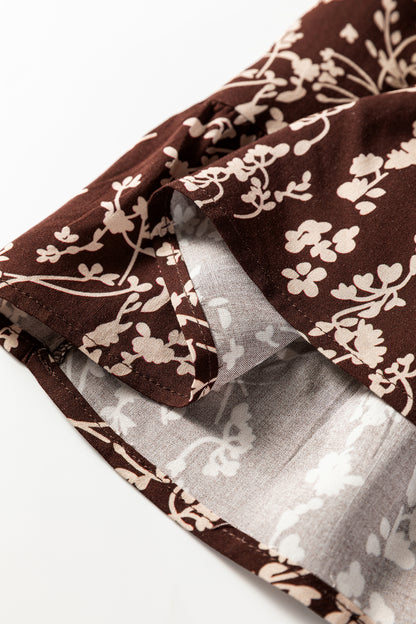 Ditsy Floral Long Sleeve Flared Mini Dress