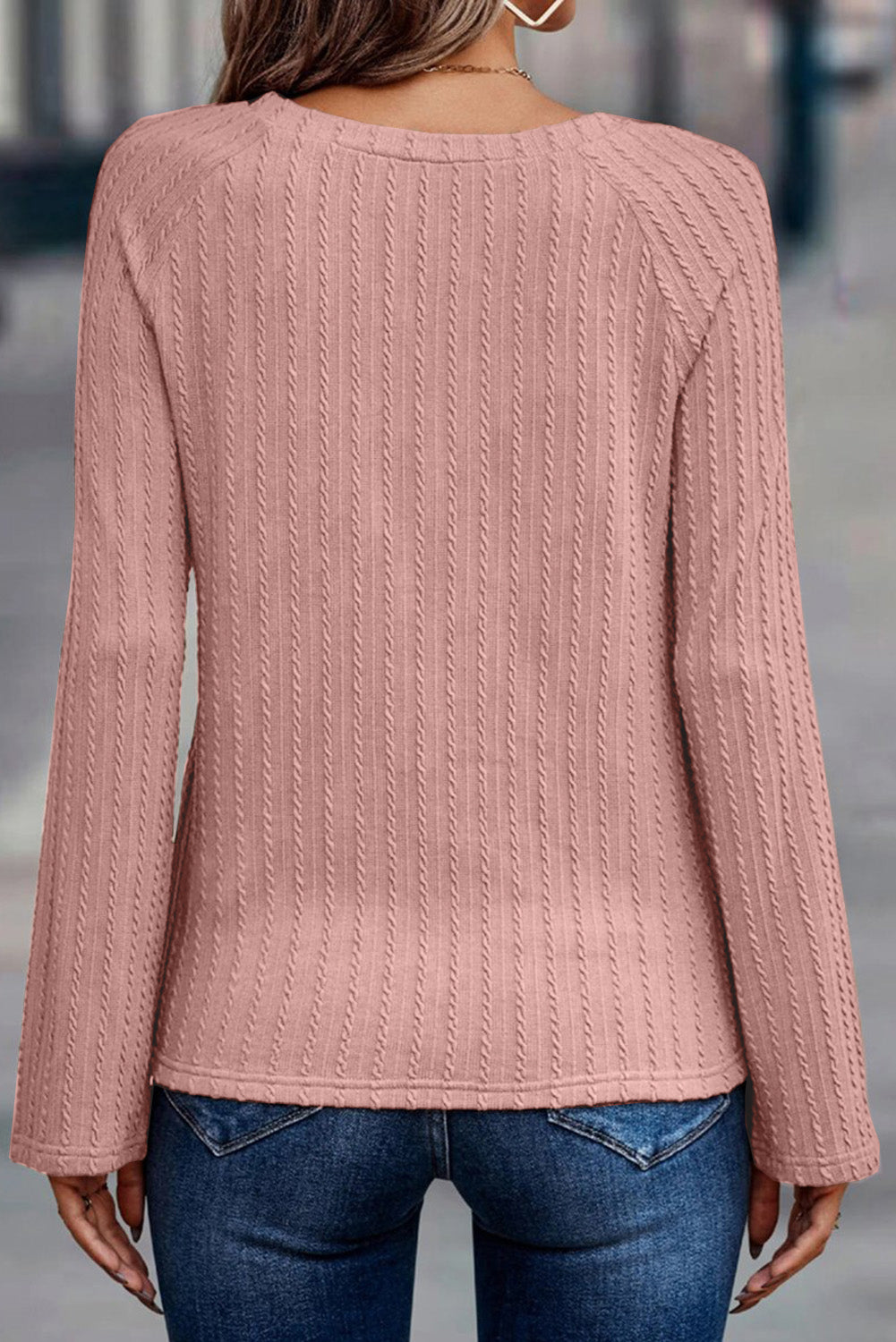 Ribbed Knit Long Sleeve Top