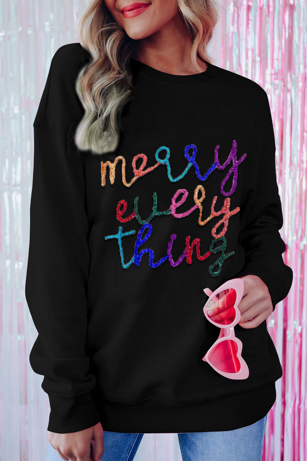 Merry Every Thing Glitter Sweatshirt