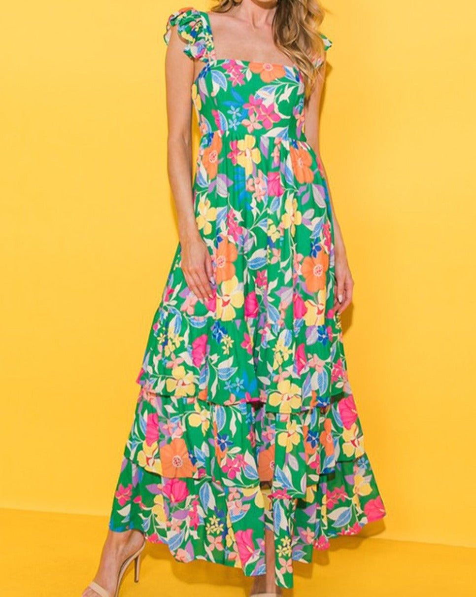 Floral Ruffle Tiered Maxi Dress