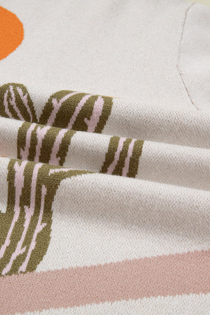 Plus Size Western Cactus Button-front Cardigan Sweater