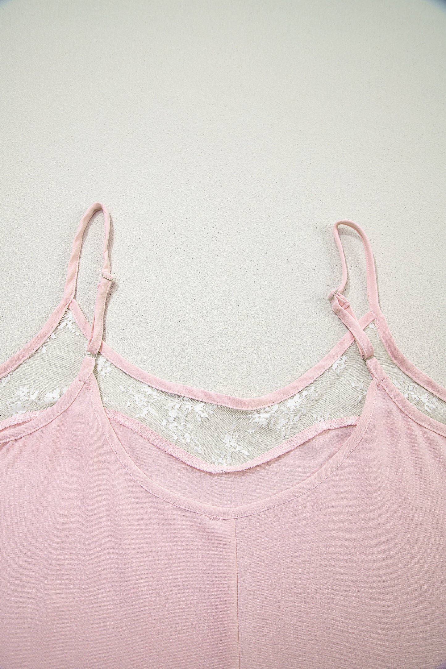 Sheer Lace Patchwork Camisole Nightgown Dress
