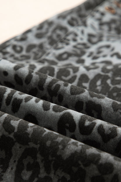 Leopard Adjustable Strap Cropped Overalls