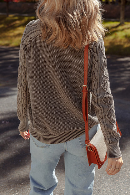 Cable Knit Long Sleeve Sweater