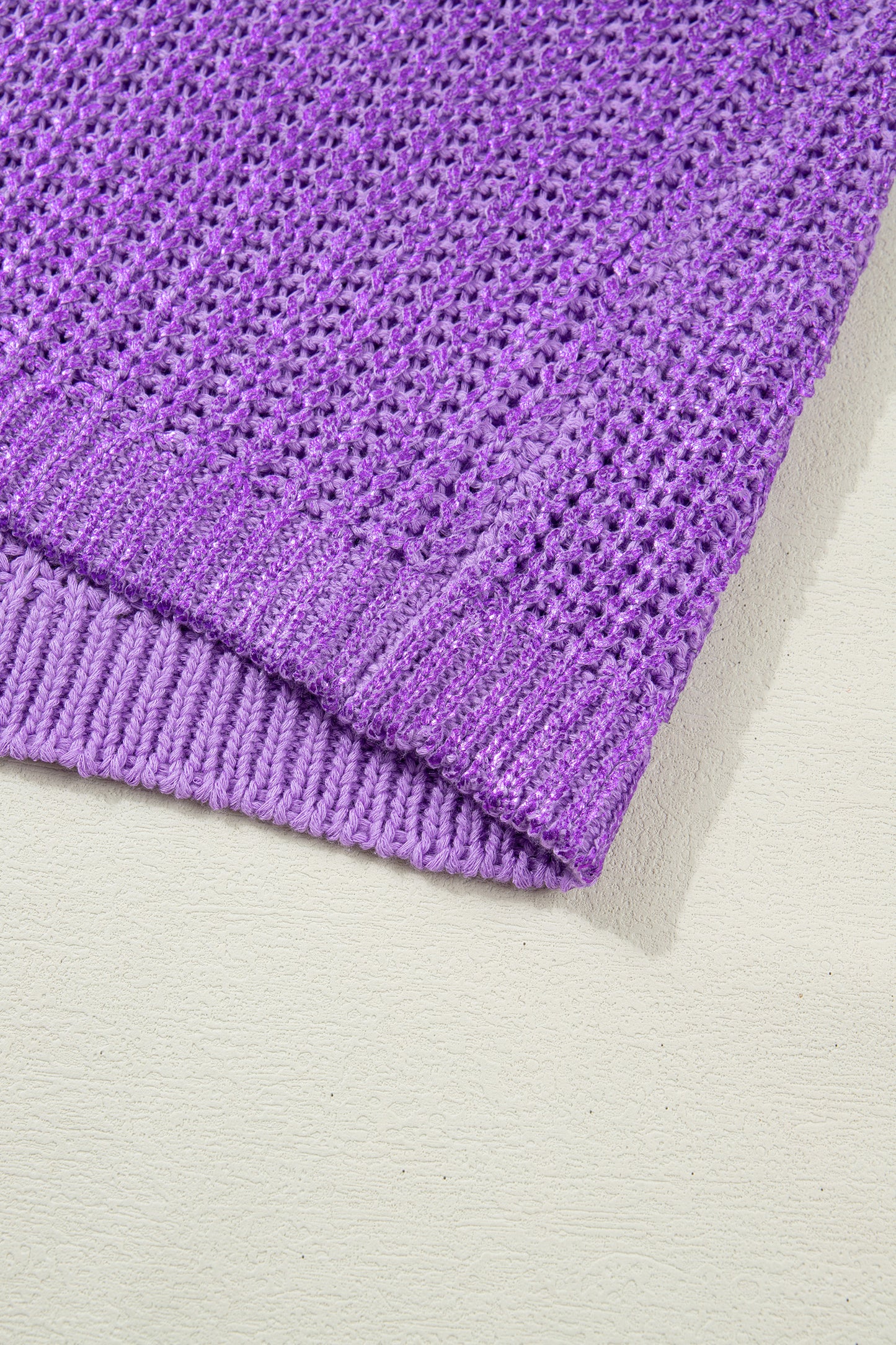 Solid Mock Neck Short Sleeve Knit Sweater