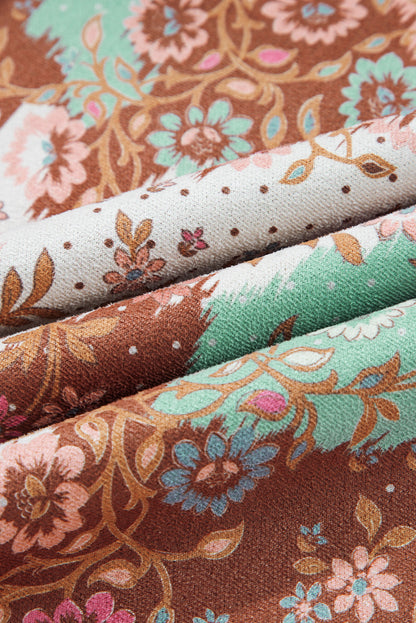 Floral Sherpa Lined Hooded Jacket