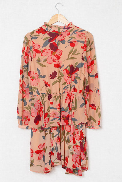 Floral Frilled Long Sleeve Dress