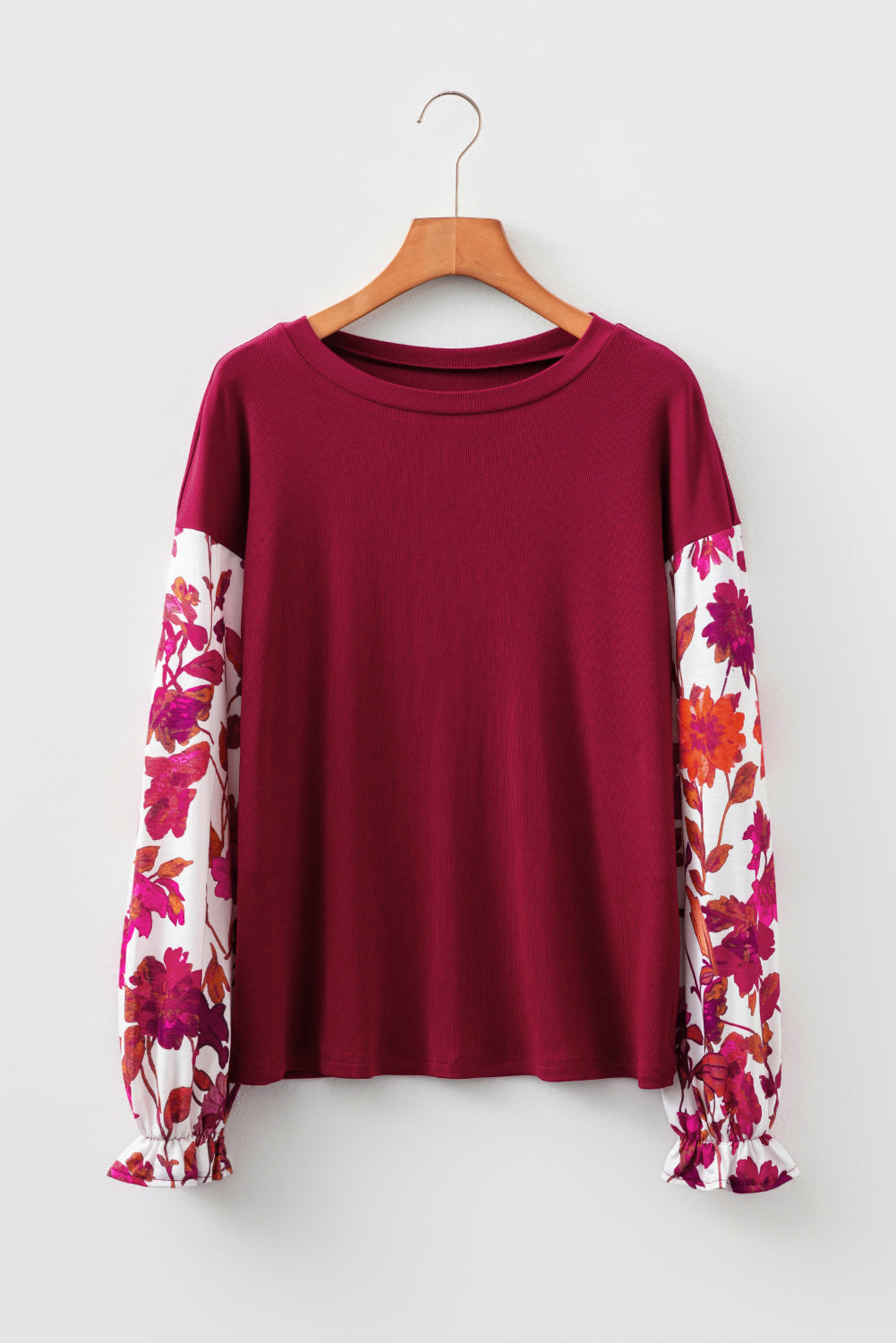 Floral Patchwork Long Sleeve Top