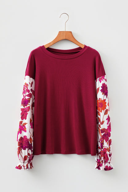Floral Patchwork Long Sleeve Top
