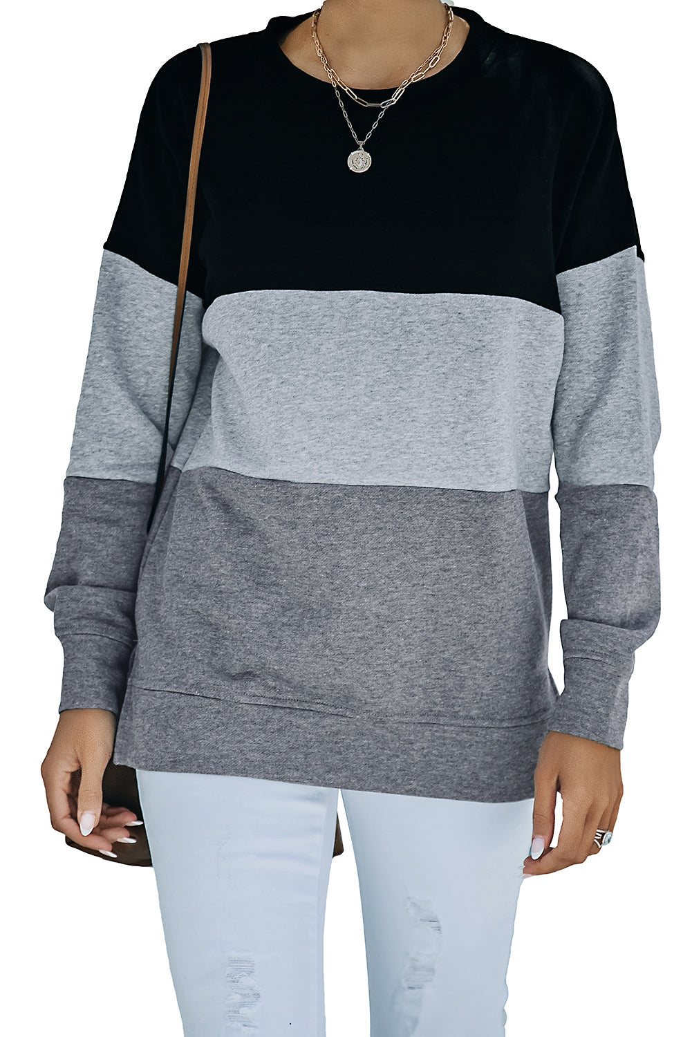 Colorblock Drop Shoulder Sweatshirt