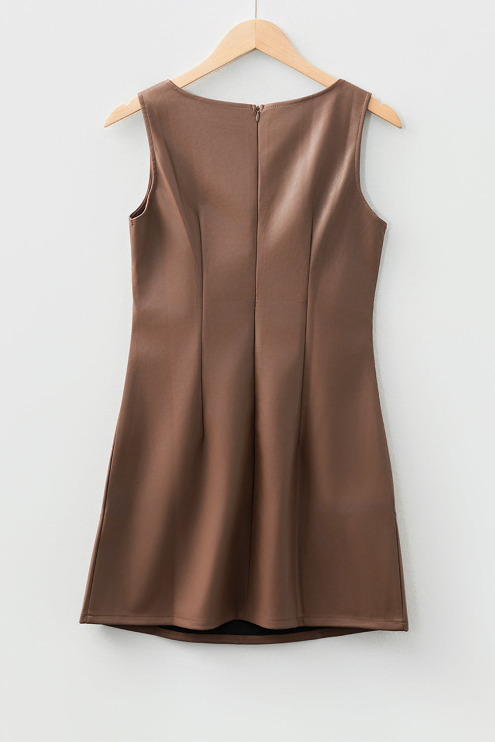 Vegan Leather Sleeveless Mini Dress
