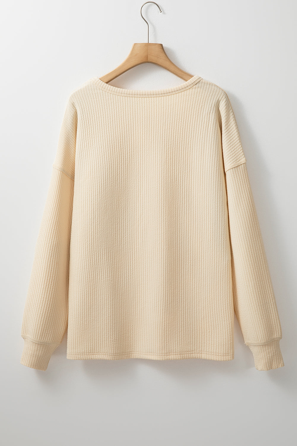 Solid Corded Long Sleeve Top