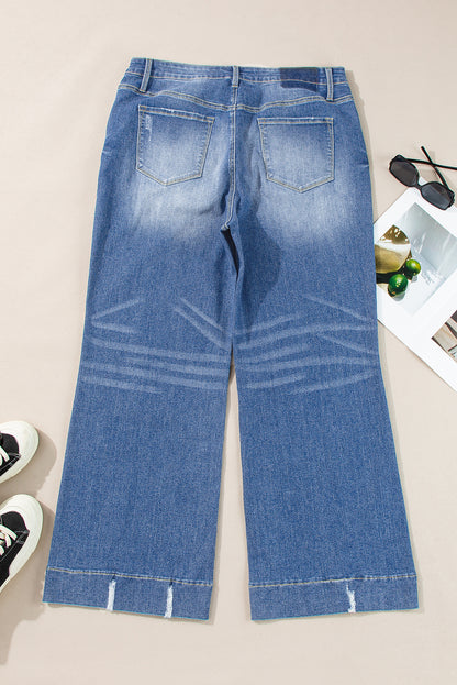 Plus Size Medium Wash Flared Jeans