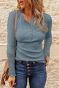 Crochet Lace Sleeve Henley Top