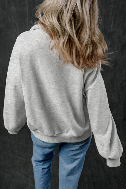 Quarter Zip Kangaroo Pocket Sweatshirt