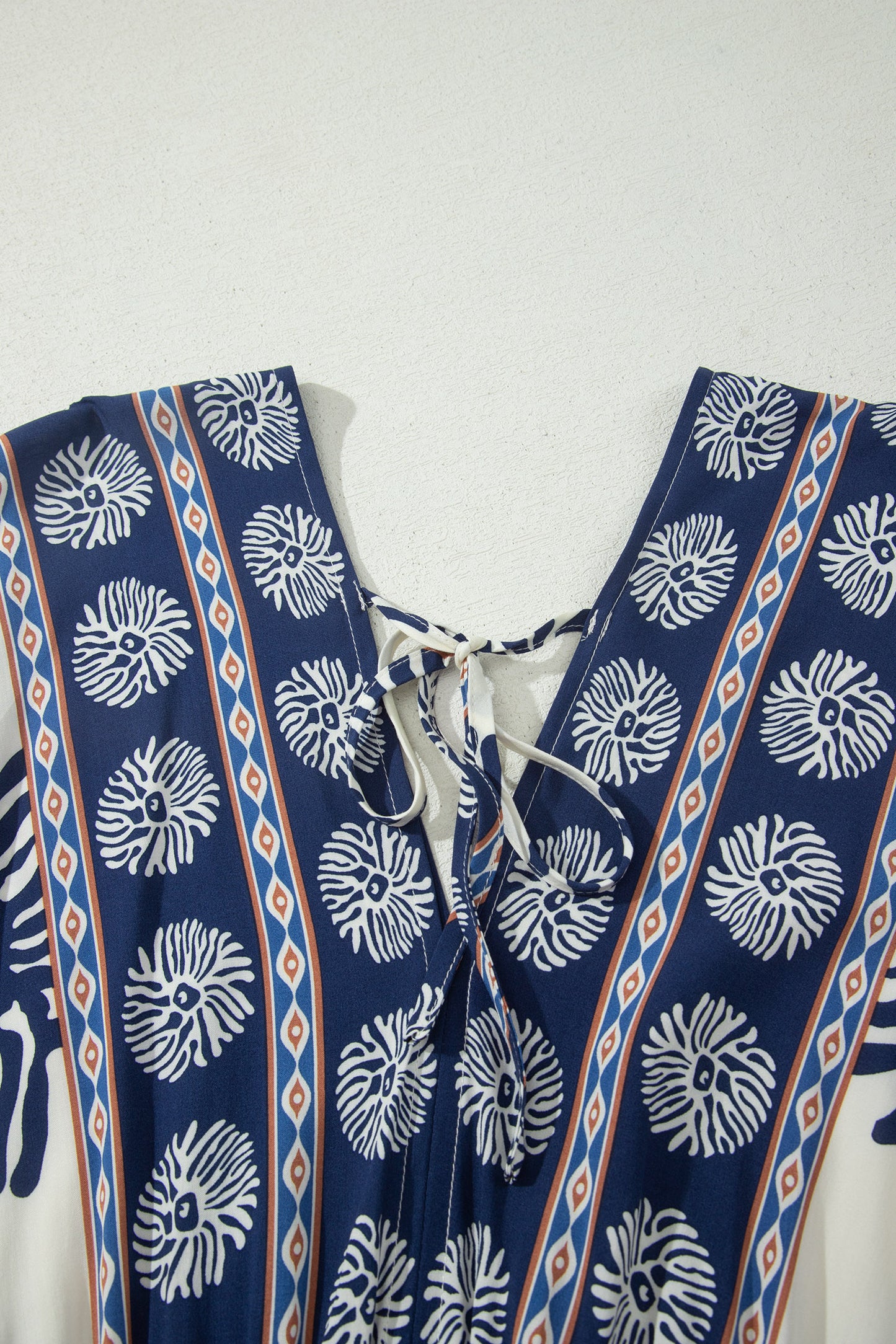 Boho Floral Patchwork V-Neck Dolman Maxi Dress