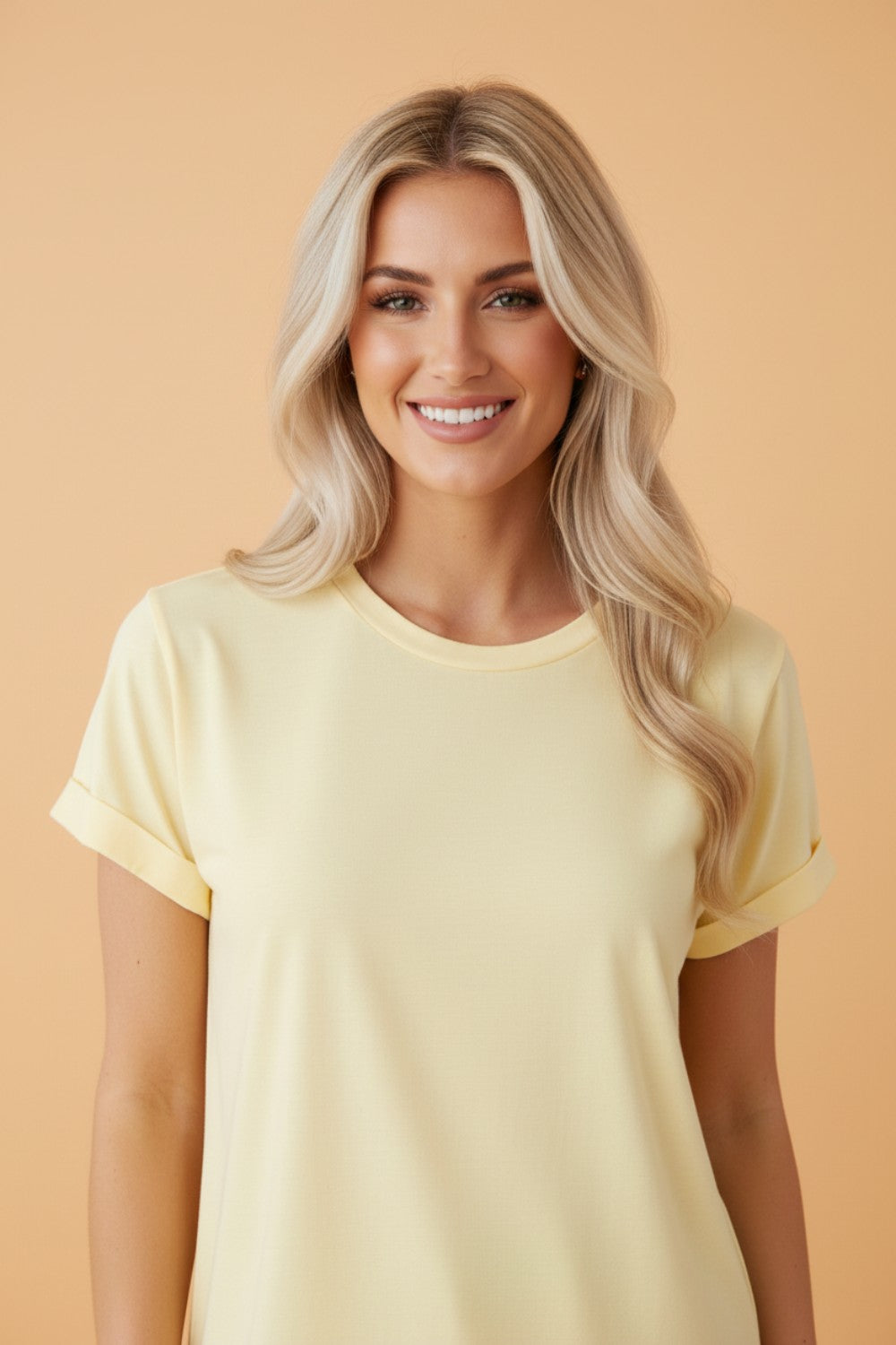 Solid Short Sleeve Crew Neck Tee