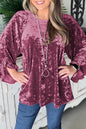 Velvet Pagoda Sleeve Top