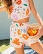 Floral Crop Top Outfit Set