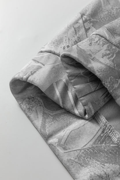 Camo Kangaroo Pocket Drop Shoulder Hoodie