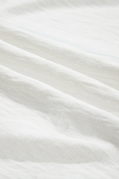 Plus Size Colorblock Lace Patchwork Balloon Sleeve Top