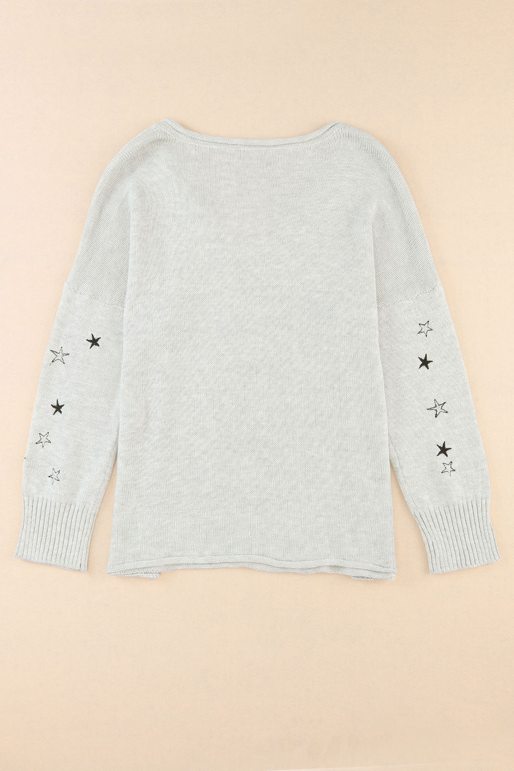 Stars Embroidery Lightweight Knit Sweater