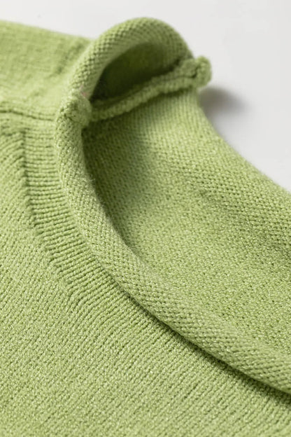 Fish Knit Oversized Round Neck Sweater